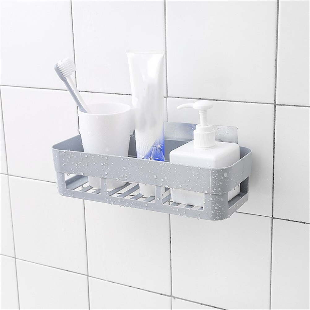 Strong Suction Cup Wall Mounted Holder Wall Rack Shower Lotion Organizer Kitchen Bathroom Shelf Adhesive Badkamer Storage Rack