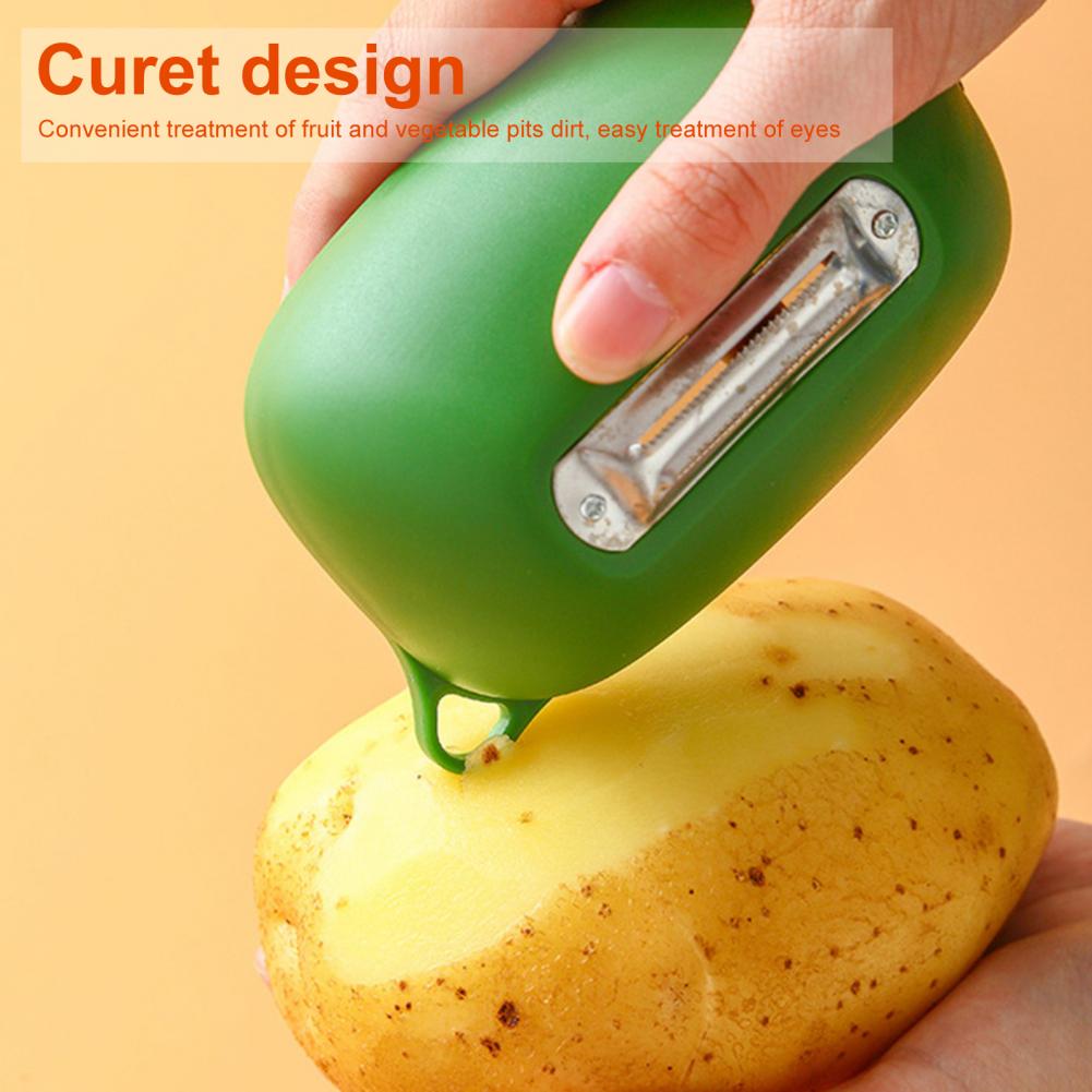 Ergonomic Vegetable Peeler with Storage Holder Plastic Vegetable Chopper Labor-saving Vegetables Grater Slicer Kitchen Tools