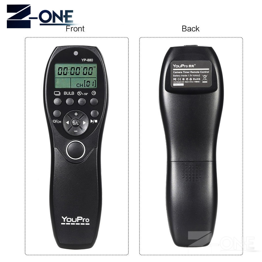 YP-880II/DC0 Timer Remote Control For Nikon D850 D810a D810 D800E D700 D500 D300s D200 D100 D5 D4s D4 D3s MC-30 MC-36 MC-DC0