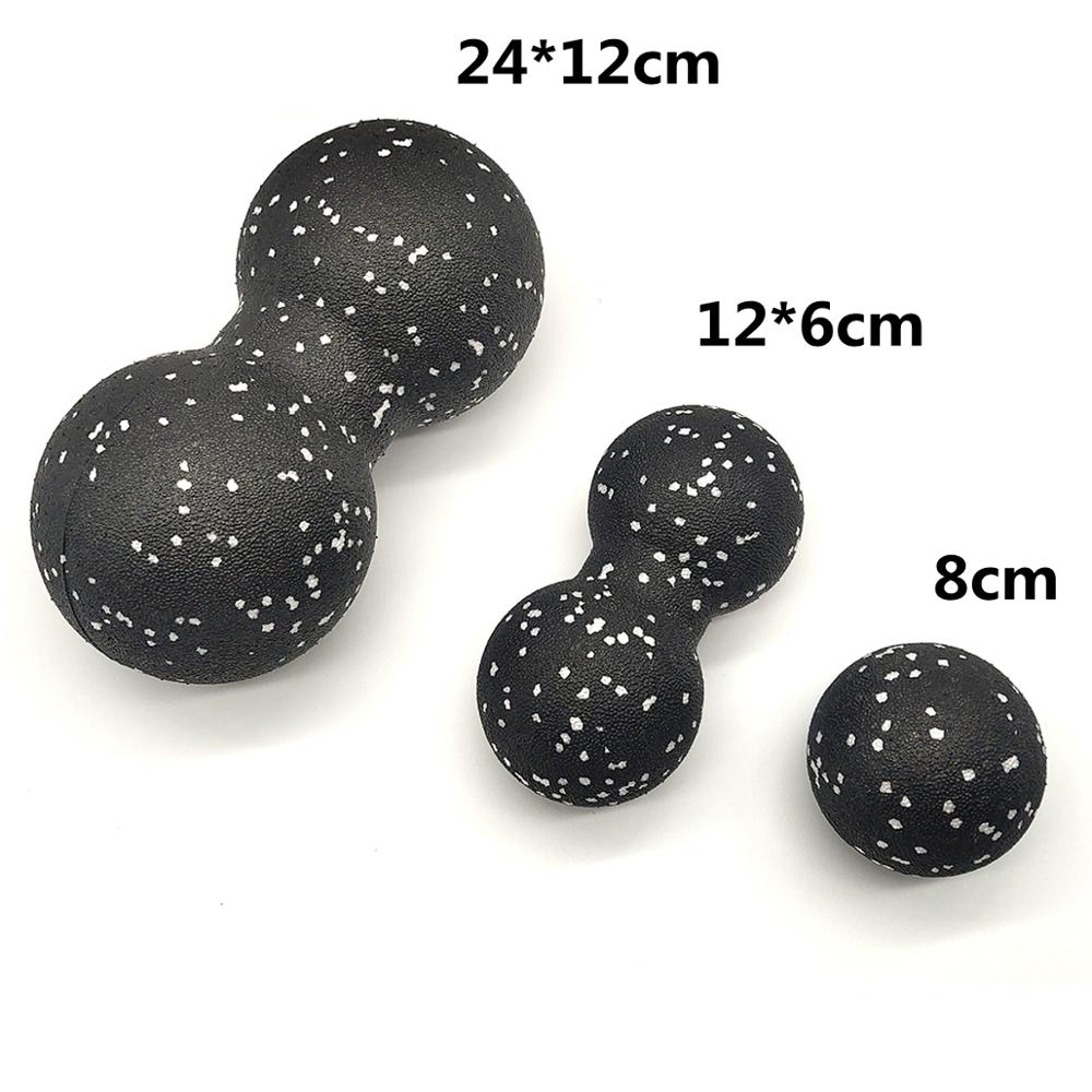 Massage Roller Double Massage Ball Lacrosse Ball EPP High Intensity for Muscle Recovery Release Trigger Point Therapy: BlackWhiteSet