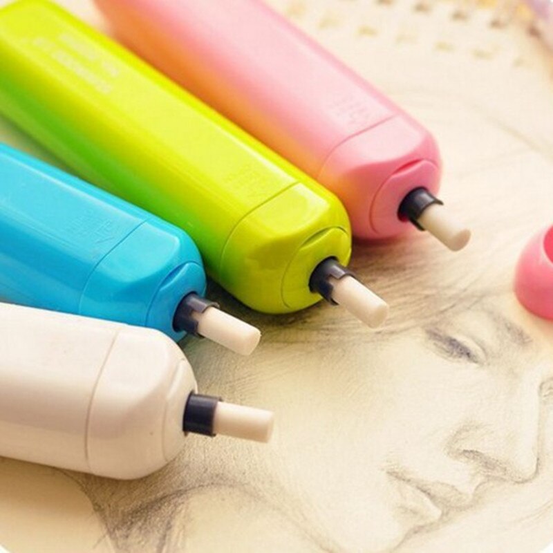 Child electric eraser automatic battery operated rubber color primary school students stationery for art drawing