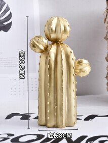 Ornement de Cactus doré ou blanc de style nordique | Décor de maison en résine belle Figure de Catcus plante de Simulation faite à la main pour maison et magasin: GOLDEN B