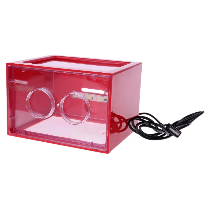 Usb mini akvarium fisketank med ledet lampe lys betta fisk slåss sylinder