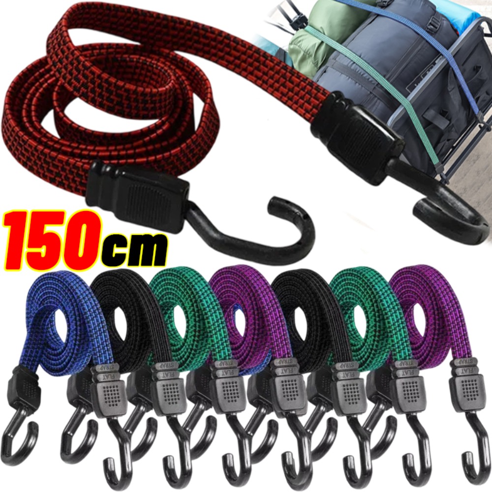 Sangle de bagage pour moto, cordon élastique avec crochet, attache élastique pour casque de vélo, filet de chargement, corde de support de vélo, accessoires de fixation