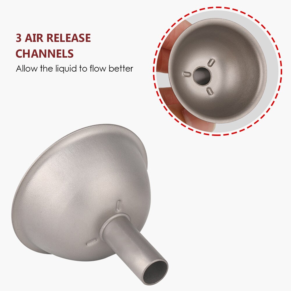 Lixada Titanium Flask Funnel Titanium Funnel Wine Liquid Filling Funnels for Bottles Flasks Containers