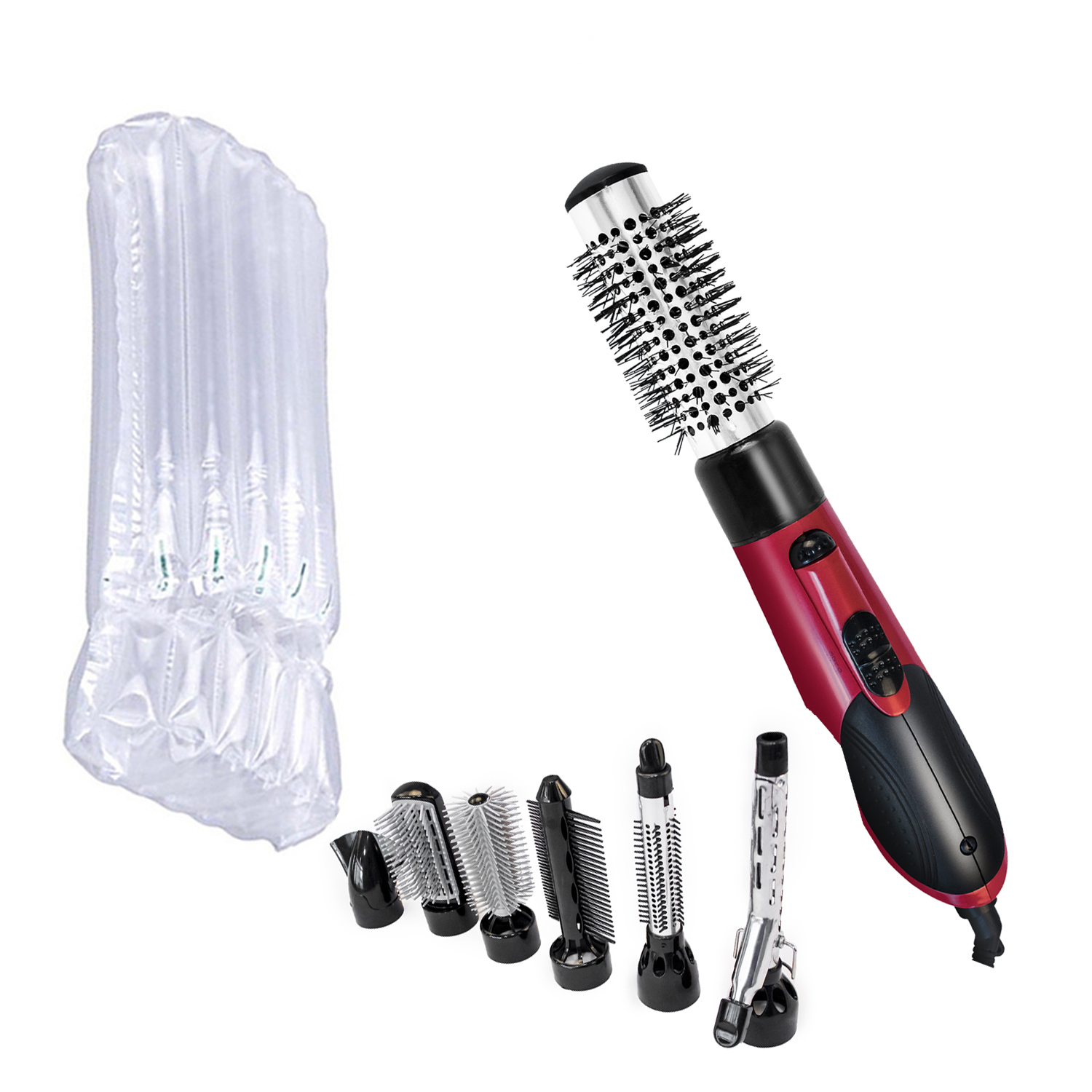 Hair Dryer &amp; Volumizer Hair Straightener Brush 800W Blow Dryer Air Brush Curling Wand Concentrator Nozzle Comb Hairdryer: UK Plug / No Box