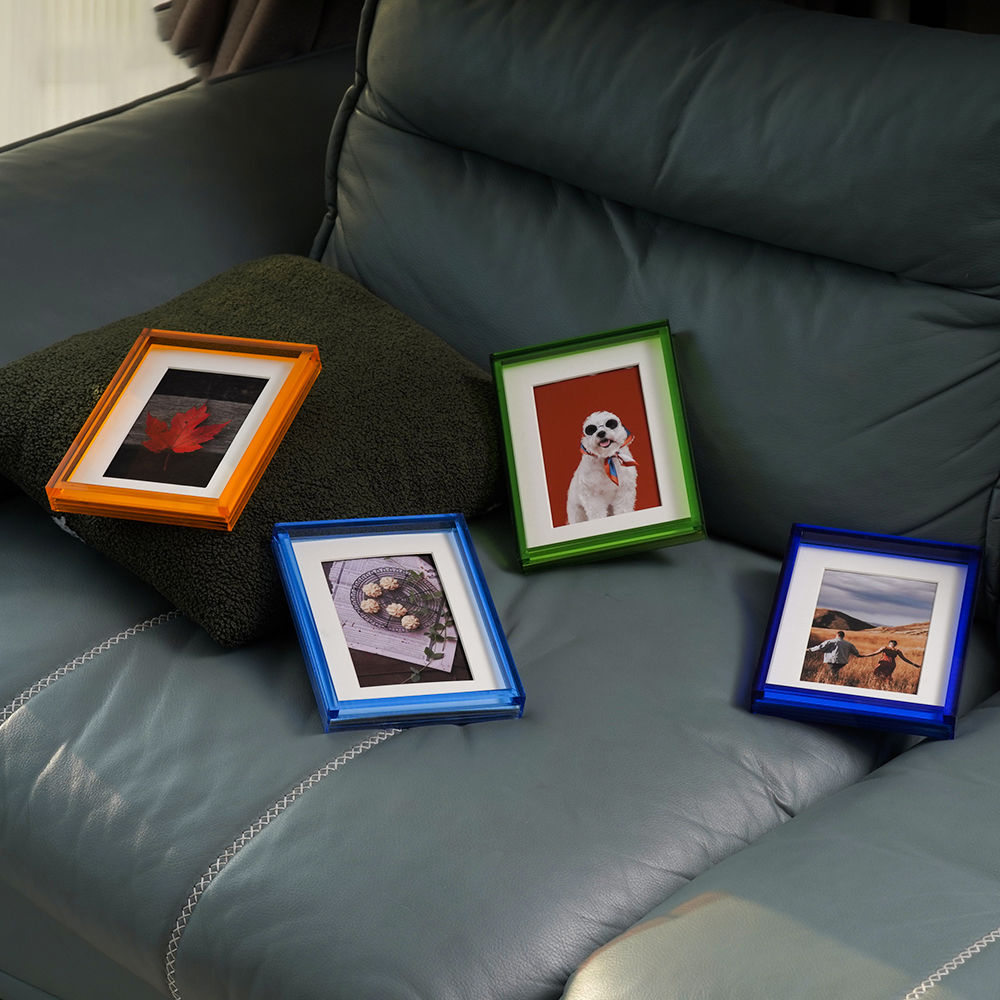 Cadre photo en acrylique néon, cadre photo décoratif, bureau à domicile, chambre à coucher, présentoir de galerie britannique, couleur vive