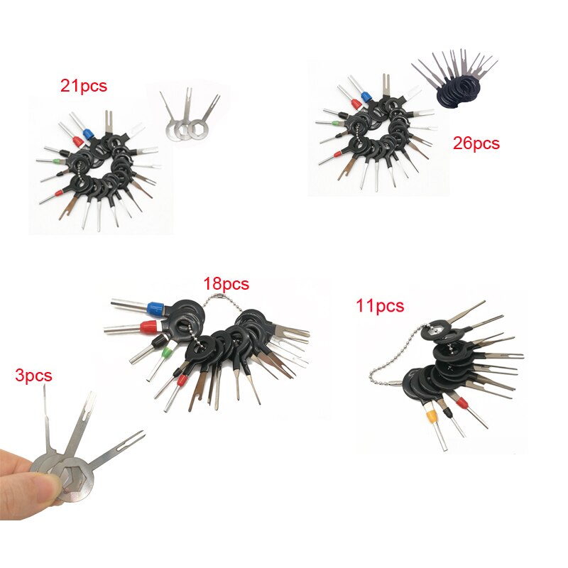 Terminal ejektor kit pin extraktor borttagningsverktyg elektriska ledningar crimp kontakt puller handverktyg set