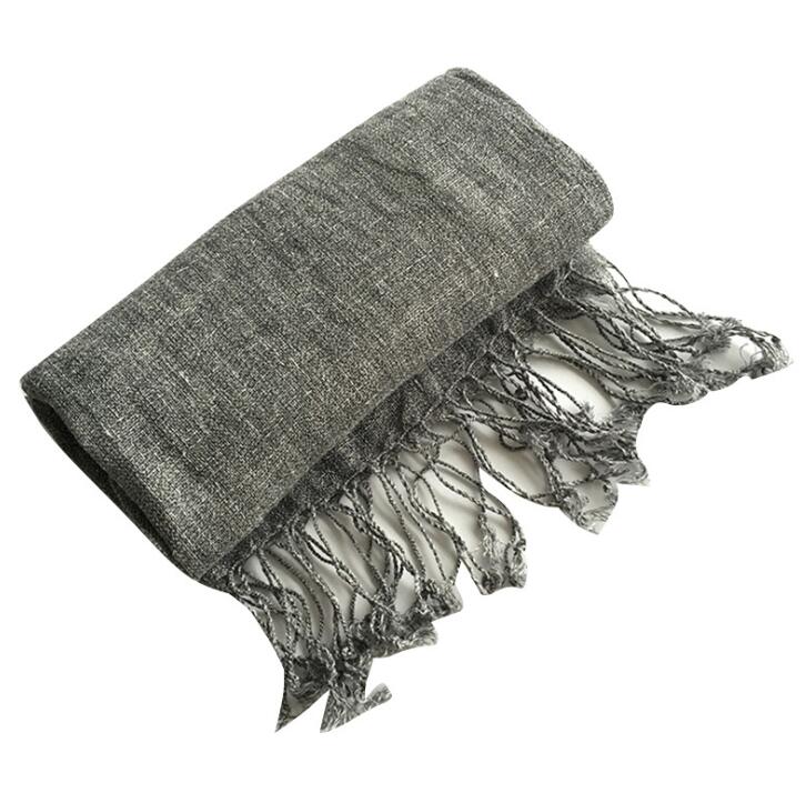 Châles de printemps en lin 100% pour hommes, couleur unie, Style japonais, pour climatisation, grande taille, 45x200cm