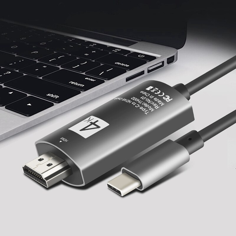 Usb-c type-c til hdmi 4k*2k uhd hdtv adapter til samsung galakse  s8 s8+  macbook grå