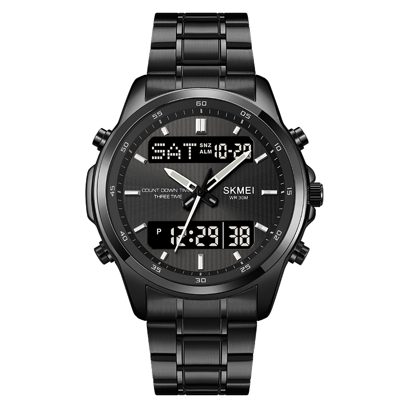 Skmei 3- timmars nedräkningstimer digitala armbandsur herr bakgrundsbelyst display sportklocka vattentät stoppur väckarklocka: Flerfärgad