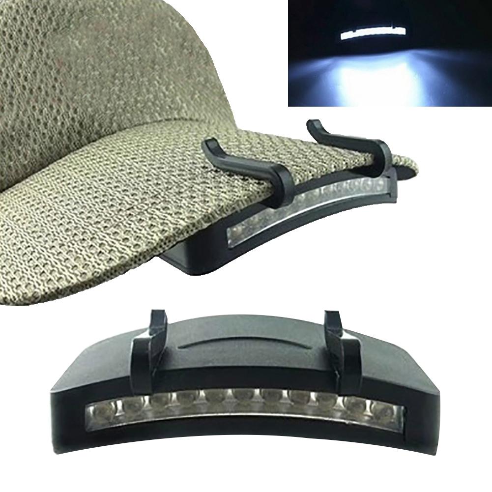 Casquette de pêche à 11 LED Super lumineuse, lampe frontale, lampe-torche, chapeau, Clip, lumière forte, nouveauté
