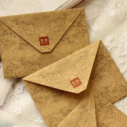 10Pcs/lot Cute Vintage Kraft Envelope Postcards DIY Envelopes Fancy Envelopes Kawaii Party Supplies 155*111mm