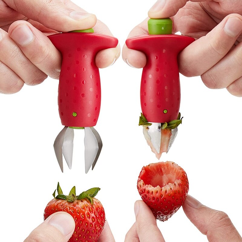 Kreative Erdbeere Beschuss Werkzeug Metall Kunststoff Obst Blatt Entferner Tomaten Stroh Erdbeere Stiel Entferner Küche Gerät