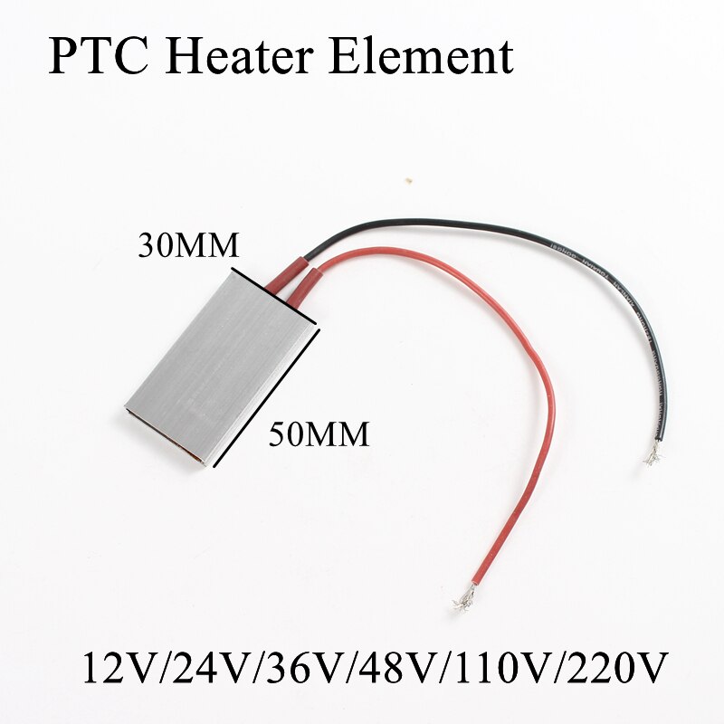 50x30mm 12V 24V 36V 48V 110V 220V PTC Heizung Element Konstante Thermostat Thermistor Luft Heizung Sensor Aluminium Hülse 50*30mm