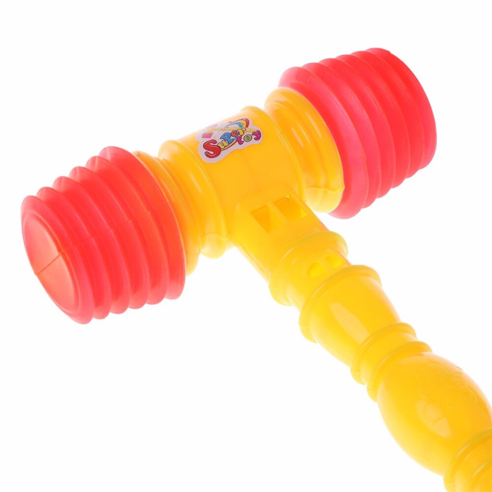 25cm Child Training Toddler Kids Handle Plastic Hammer Whistle Toys Noise Maker