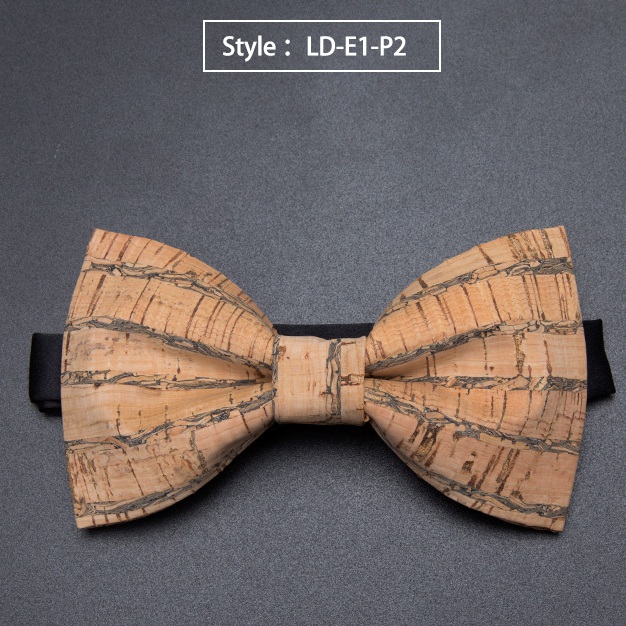 Kurk Hout Mode Strikjes Mens Novelty Handgemaakte Massief Das voor Mens Wedding Party Man Accessoires Mannen Bowtie: LD-E1-P2