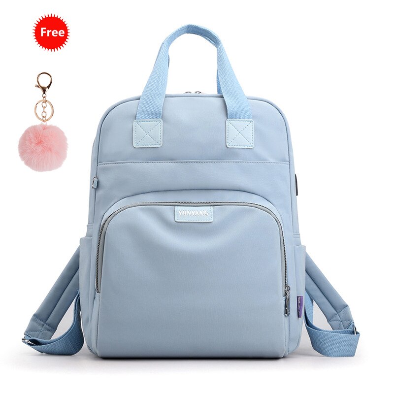 Sac à dos chargeur USB pour filles, hommes, femmes, voyage, cartable pour garçons et adolescents: BLEU CIEL