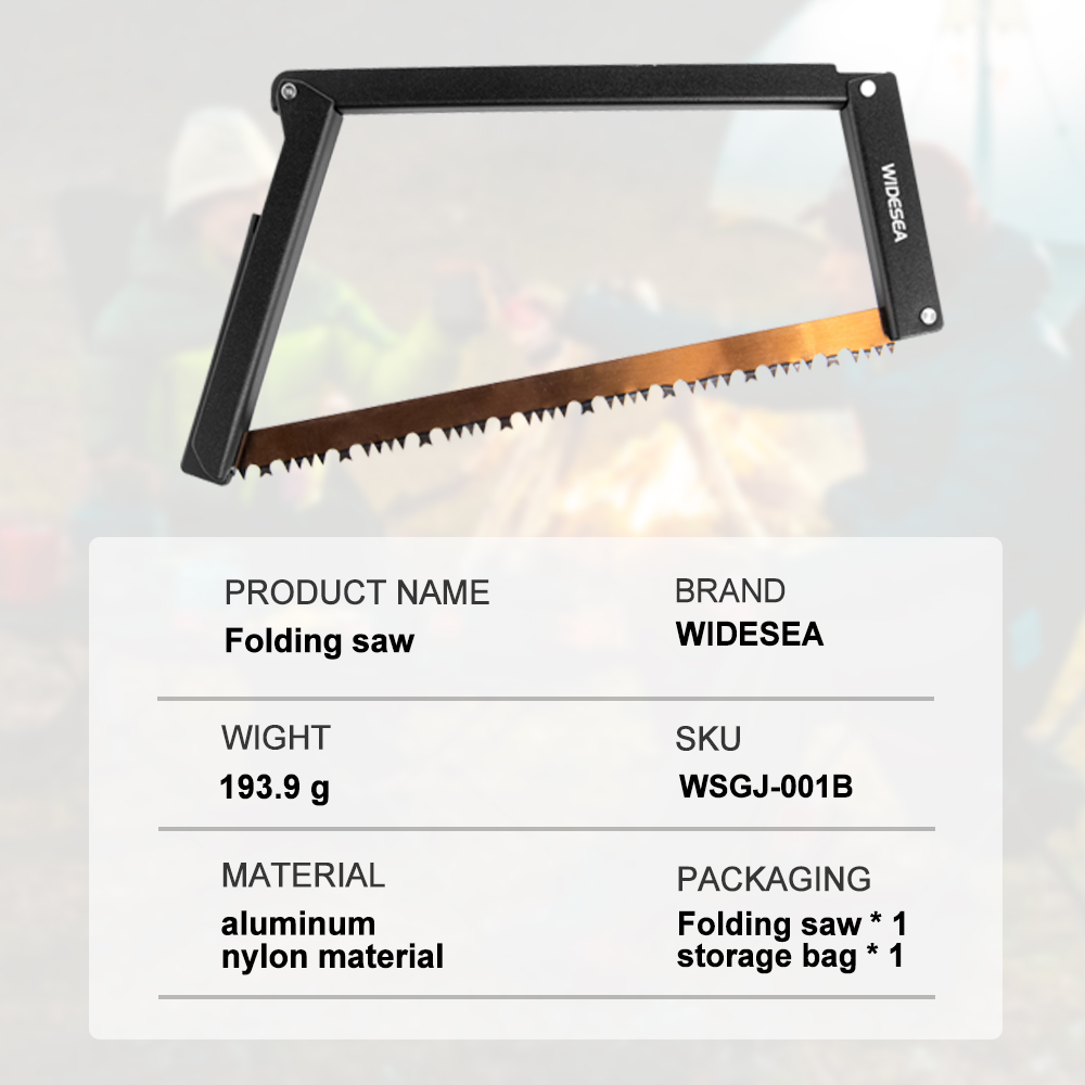 Widesea Folding Saw Camping Portable 32cm Manganês Hacksaw Blade Com Armazenamento Dobrável Logging Ferramentas Ao Ar Livre Para Ramos De Madeira