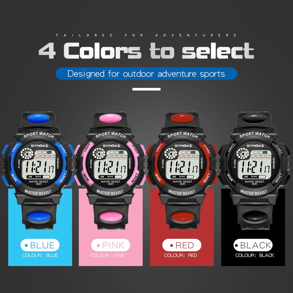 Waterdichte Kinderen Jongens Multifunctionele 30M Waterdicht Horloge Led Digitale Dubbele Actie Horloge Kids Alarm Datum Elektronische Horloge Q