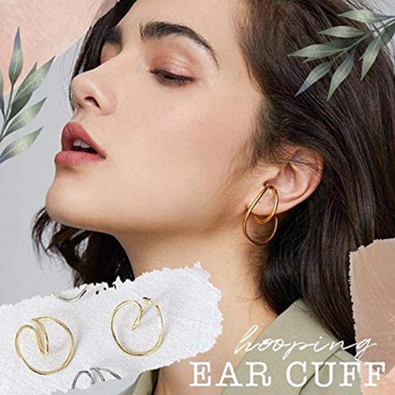 1 Paar Prachtige Omsnoeren Oor Manchet Geometry Earring Ear Clip Geen Piercing Earcuff Gleaming ASD88