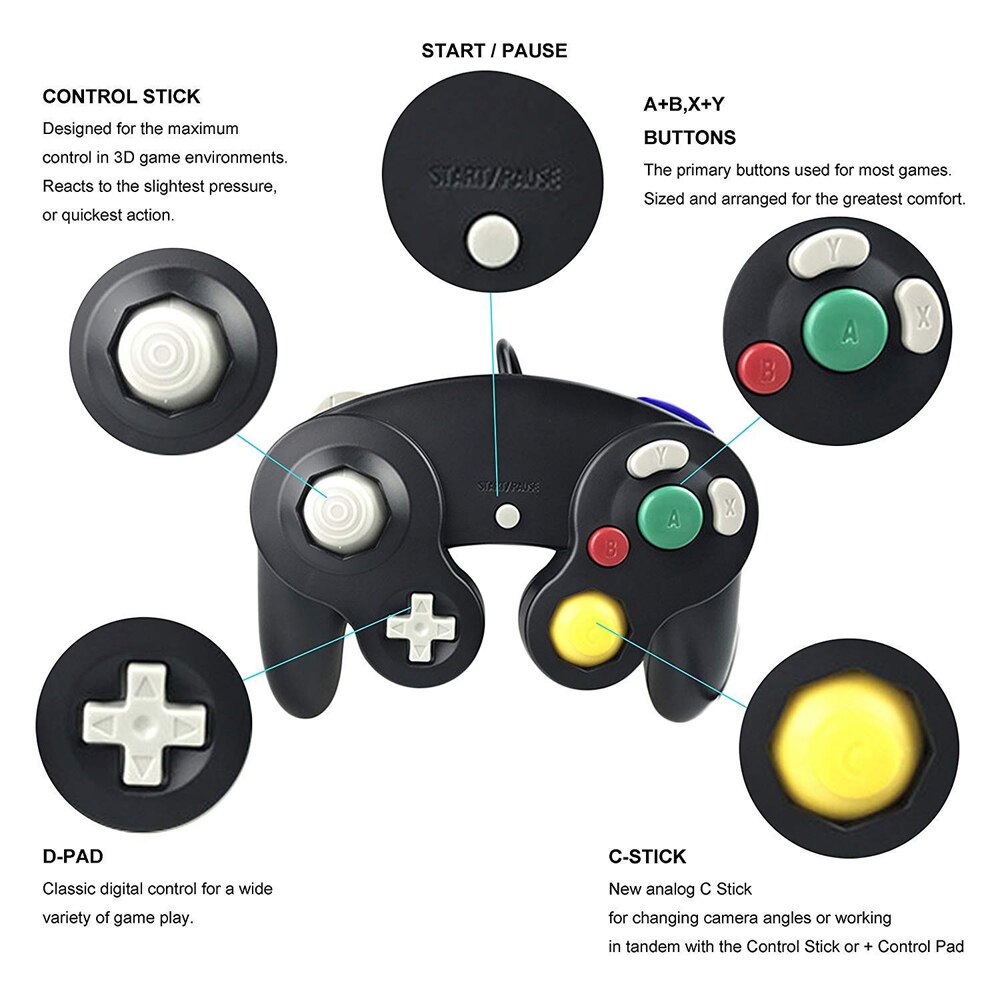 Wired Gamepad Voor Nintend Ngc Gc Voor Gamecube Controller Voor Wii Wiiu Gamecube Joystick Joypad Game Accessoire