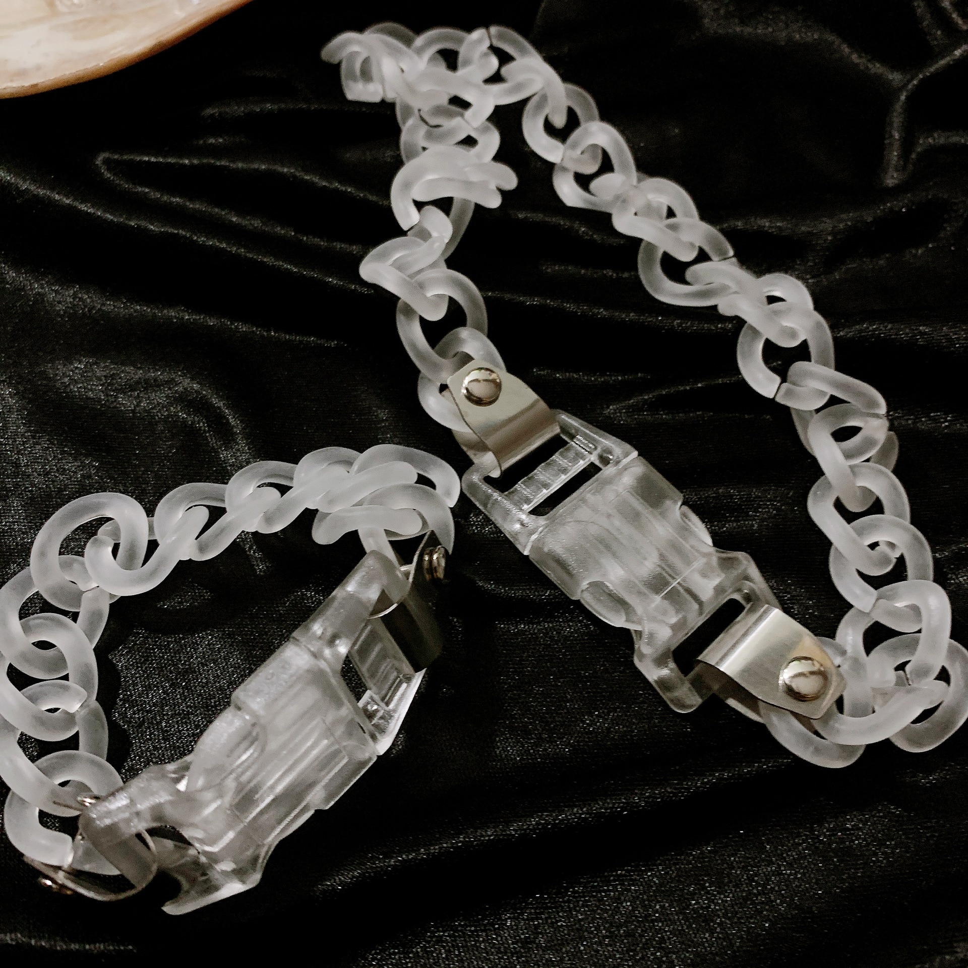 Punk gennemsigtig kæde akryl choker halskæde til kvinder mænd rock sjov cool trendy lås halskæde unisex statement smykker