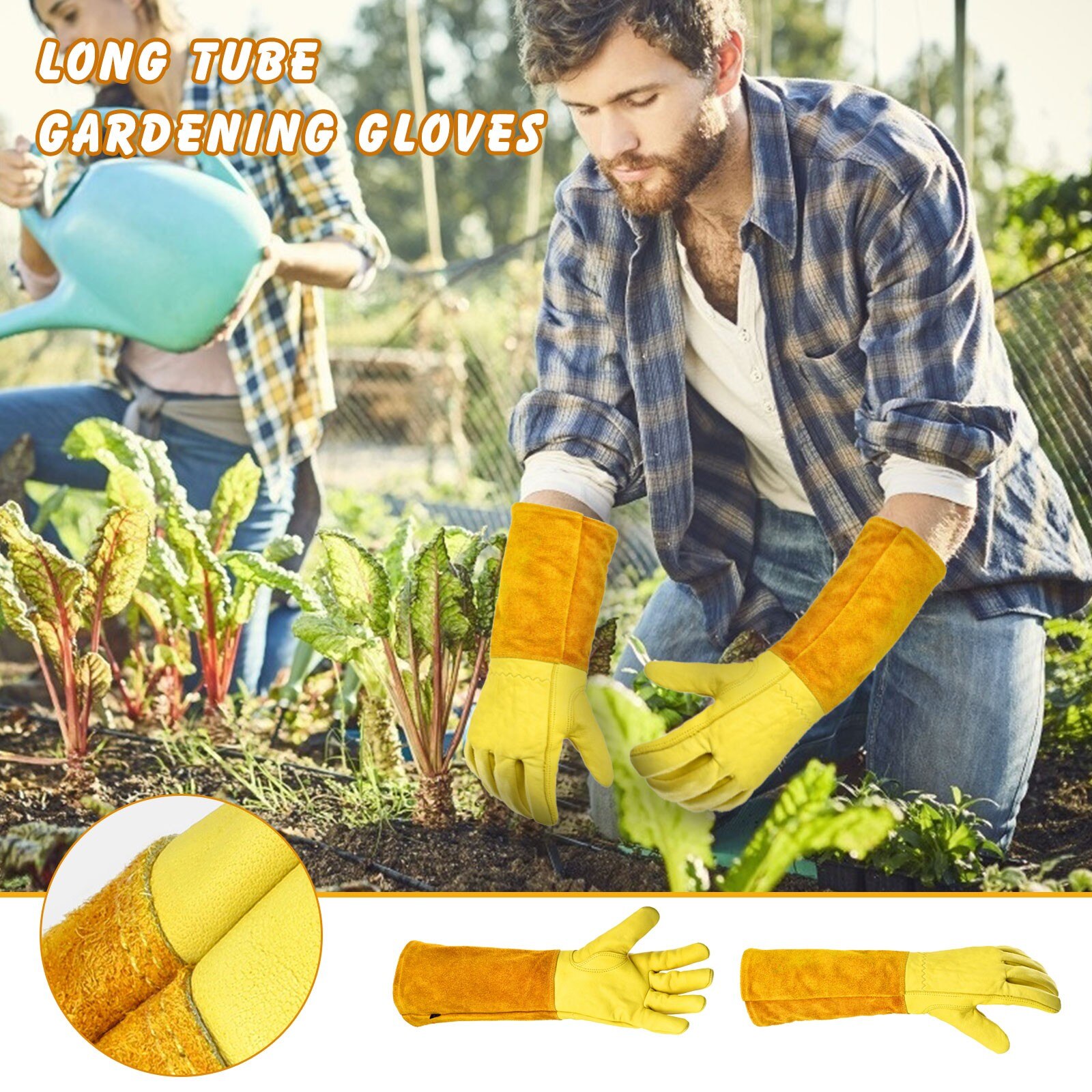 40# Cactus Rose Pruning Gloves Leather Thorn Proof Long Sleeve Gardening Gauntlet Gloves For Men And Women Garden Tools