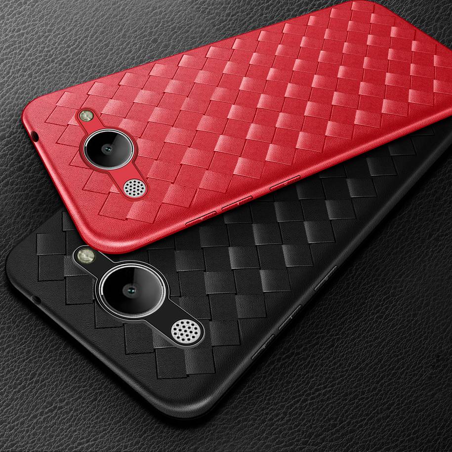 Luxe Weven Case Voor Huawei Y3 Case Soft Silicone Cover Voor Huawei Y5 Lite /Y3 CRO-U00 L22 L02 L03 Funda