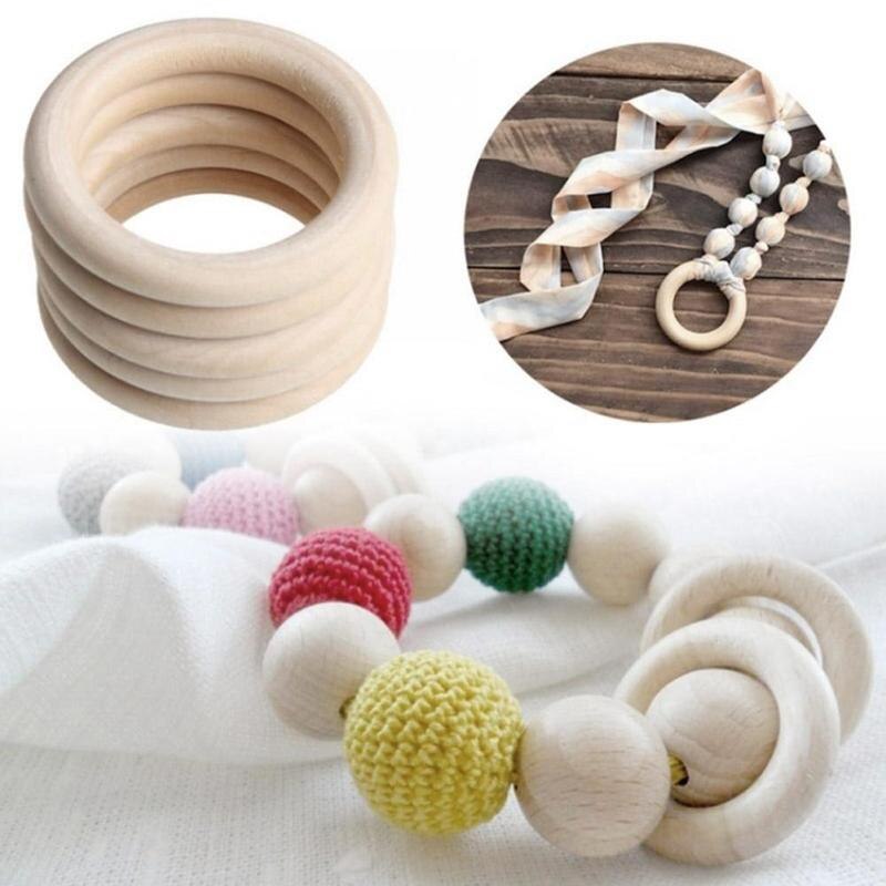 1Pc Kinderen Molaire Speelgoed Houten Ring Diy Accessoires Log Kleur Houten Ring Ringen Houten Ring Kinderen Accessoires 12.5Mm ~ 125Mm