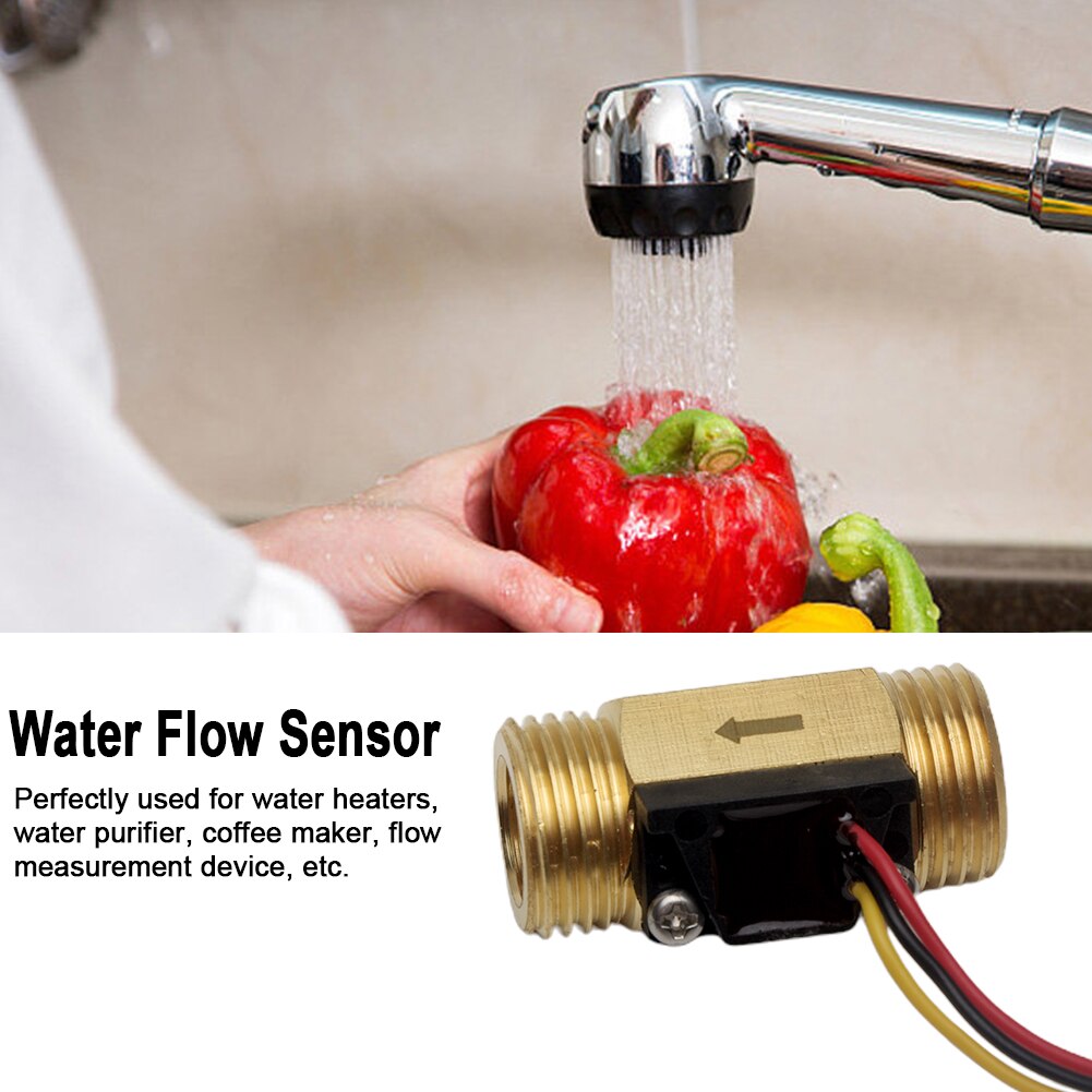 Liquid Control Easy Install Copper Water Flow Sensor Switch Measurement Drinking Fountain Coffee Machine Flowmeter Hall Effect