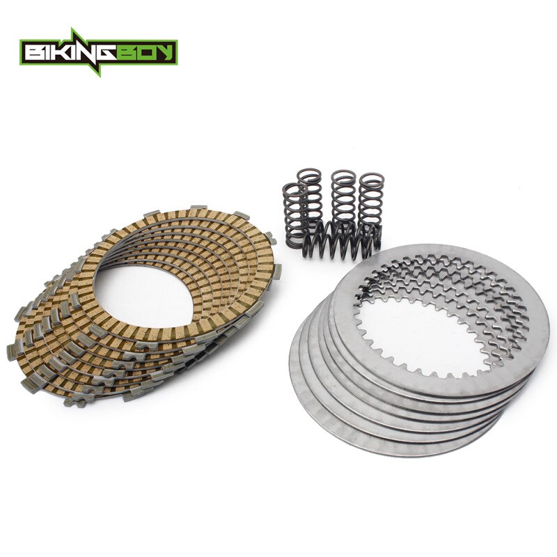 Bikingboy 8 Clutch Wrijving Platen + 7 Staal Separator Platen + 6 Springs Klx 450 R 08 09 KX450F 06-18 17 16 15 14 13 12 11 10