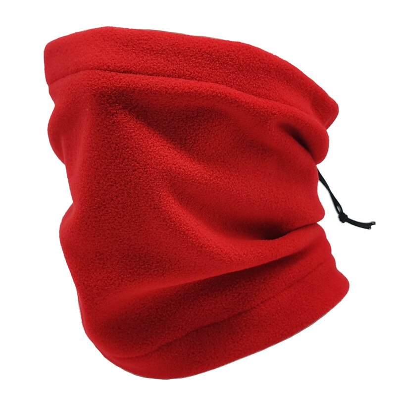 Fleece Neck Warmer 1PC 3 In 1 Unisex Polar Thermal Ski Wear Snowboarding Snood Scarf Hat Multi Function Scarf Collar: Red