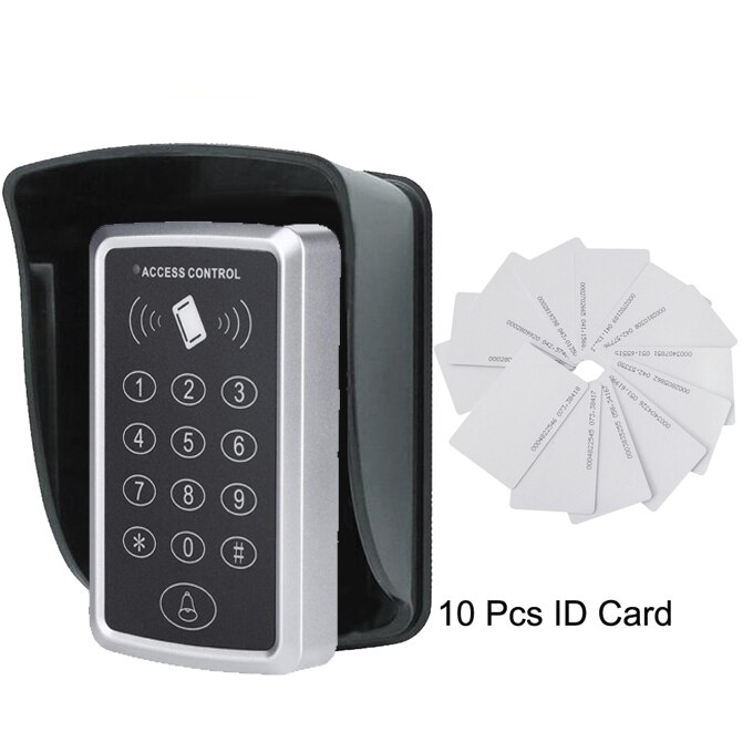 125KHz RFID Access Control Keypad Outdoor Rainproof Cover EM Card Reader Door Access Control System: AC 10 card and cover