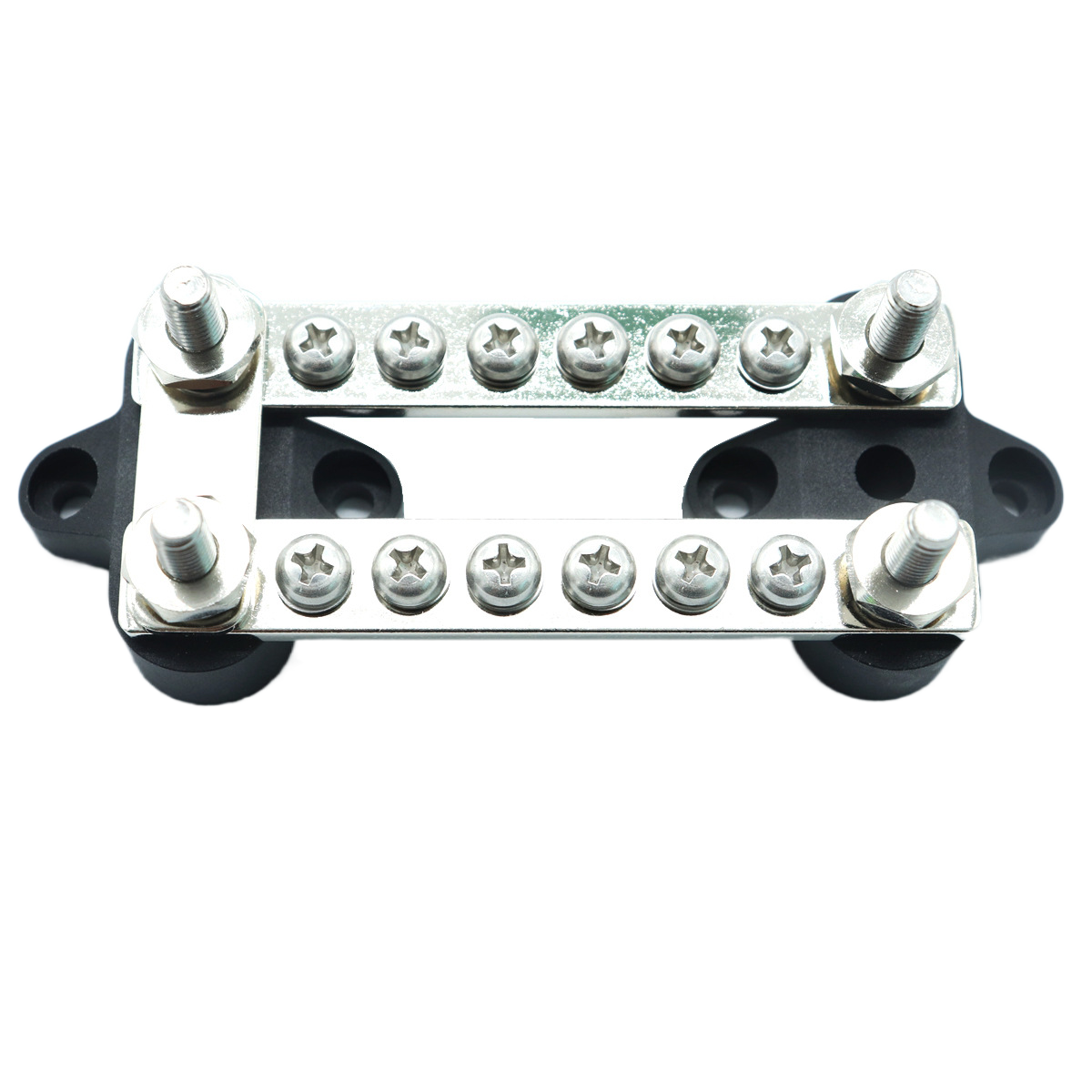 1x Car Distribution Box Block Dual Bus Bar Electrical Terminal Junction Box 12 Volt 6 Way Universal For Car Boat Marine