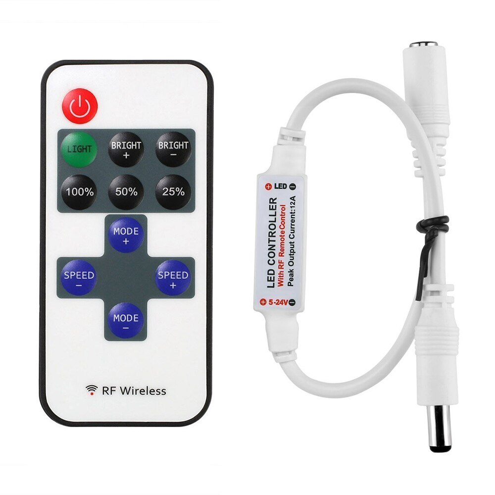 11KEY RF Wireless Led Remote Controller Led Dimmer Control For Single Color Light Strip SMD 5050/3528/5630/3014 with battery