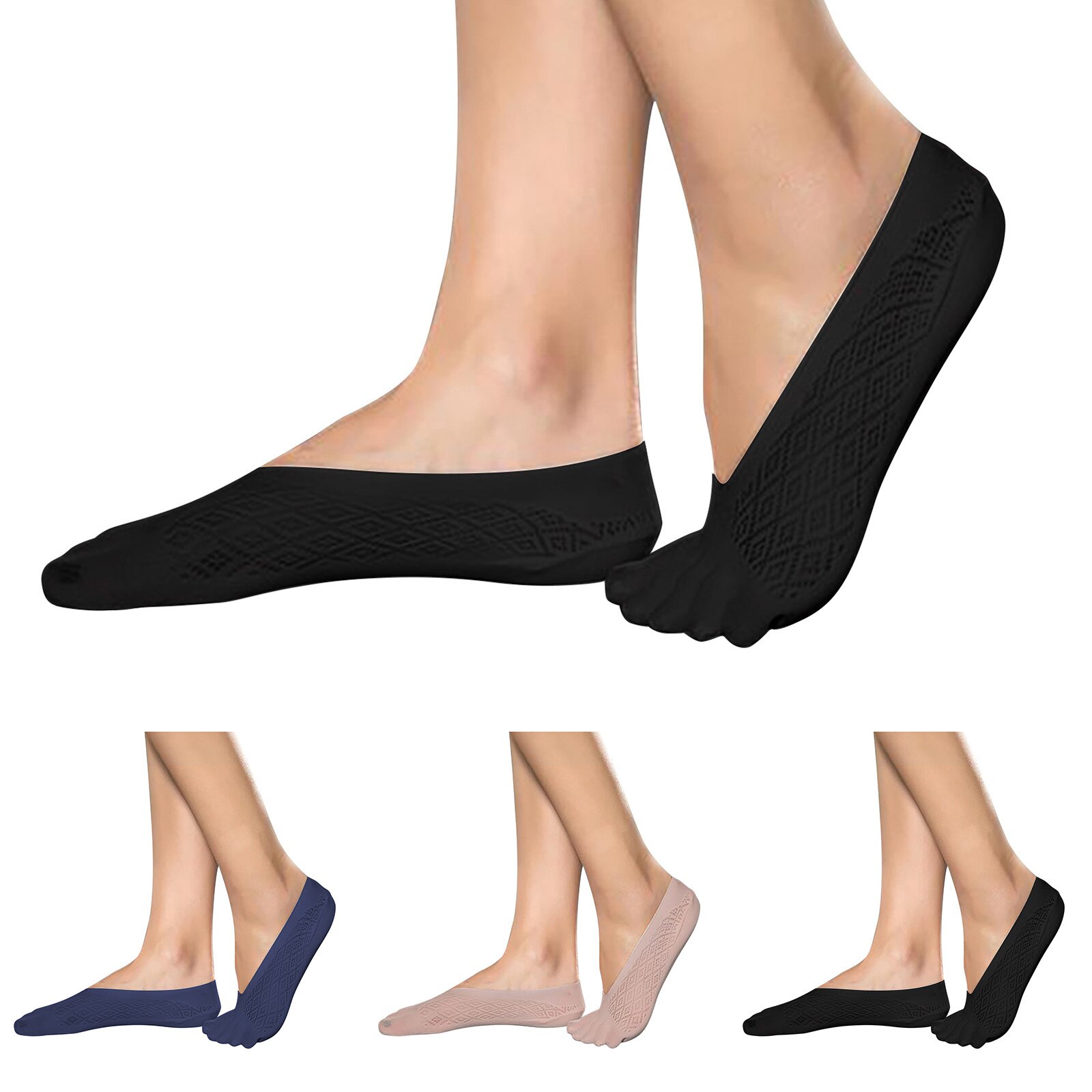 Women Summer Five-finger Socks Female ultrathin sock Funny Toe invisible sokken with silicone anti-skid anti-frictionbreathable