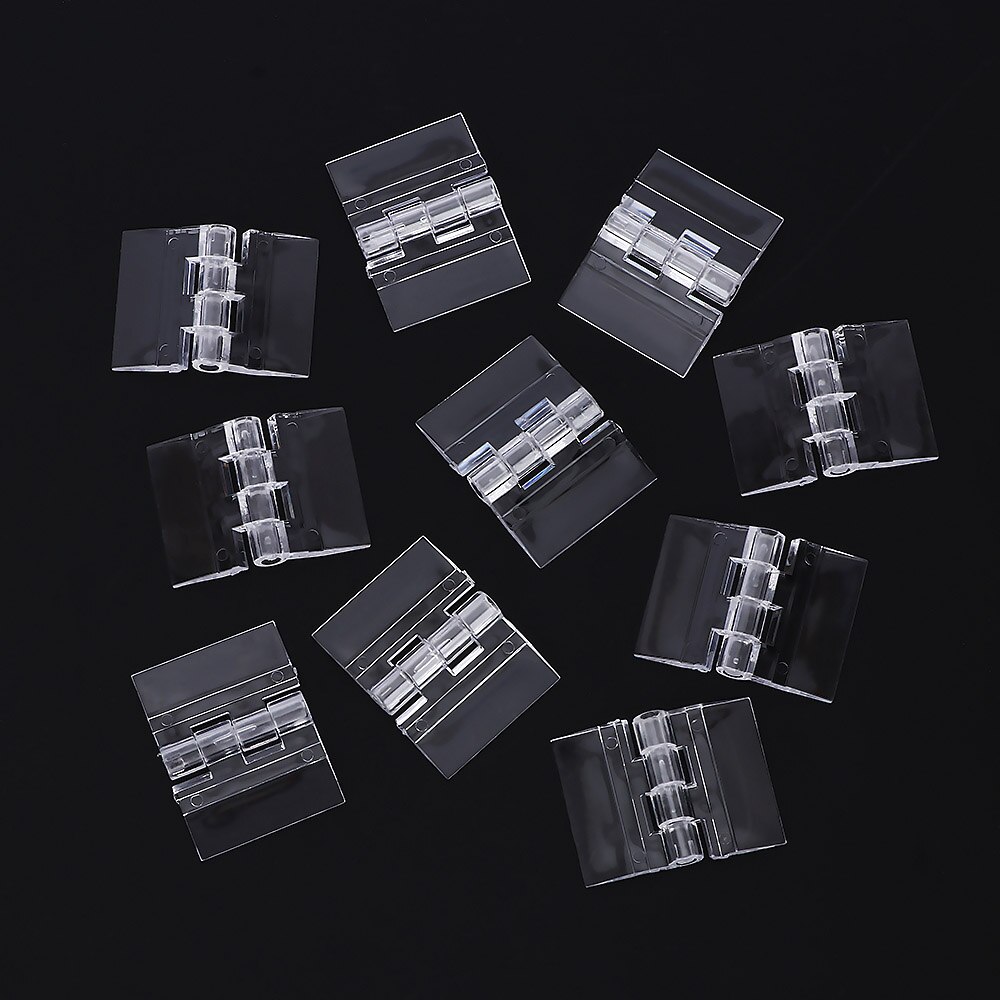 10Pcs/pack Transparent Plastic Folding Hinges Durable Clear Acrylic Hinge Tools Furniture Hinges