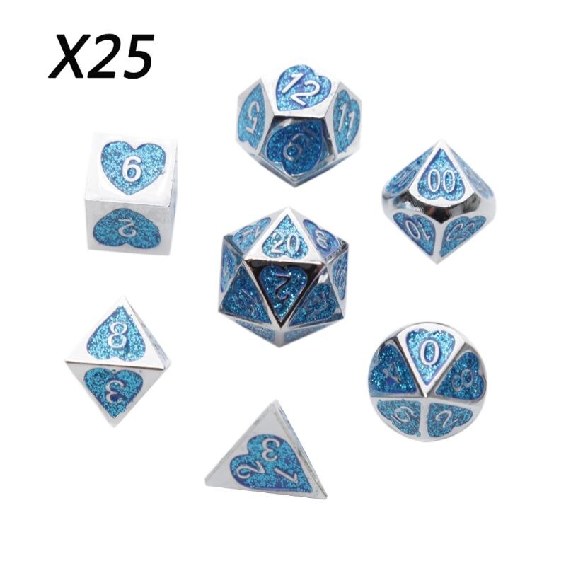 Metal Dice Set Dnd Board Game 7 Pcs Polyhedrale Dobbelstenen Voor Rpg Rol Playing Game Y98F: Type 25
