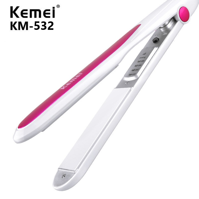 Plancha alisadora de pelo, herramientas de estilismo, Rizador iónico plano, KM-532: White / US