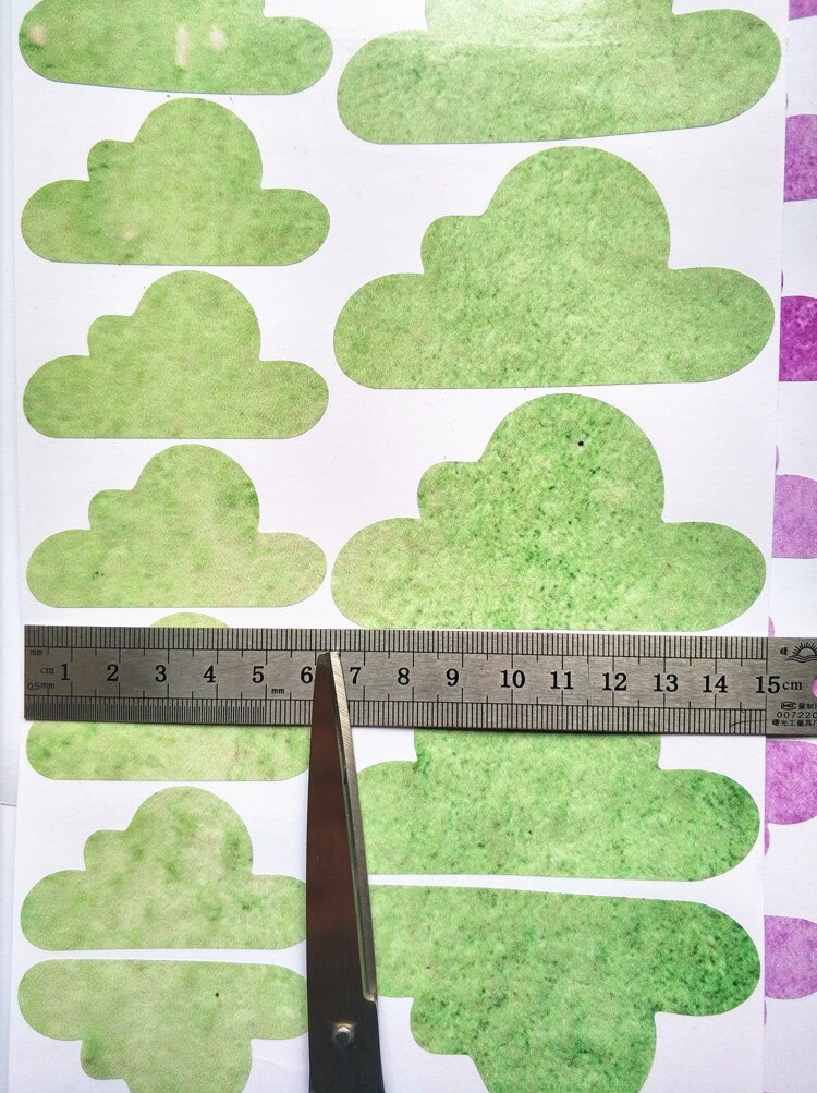 Nursery Clouds Pattern Wall Sticker Watercolour Vinyl Decal Removable For Girls Room Decor: Pink