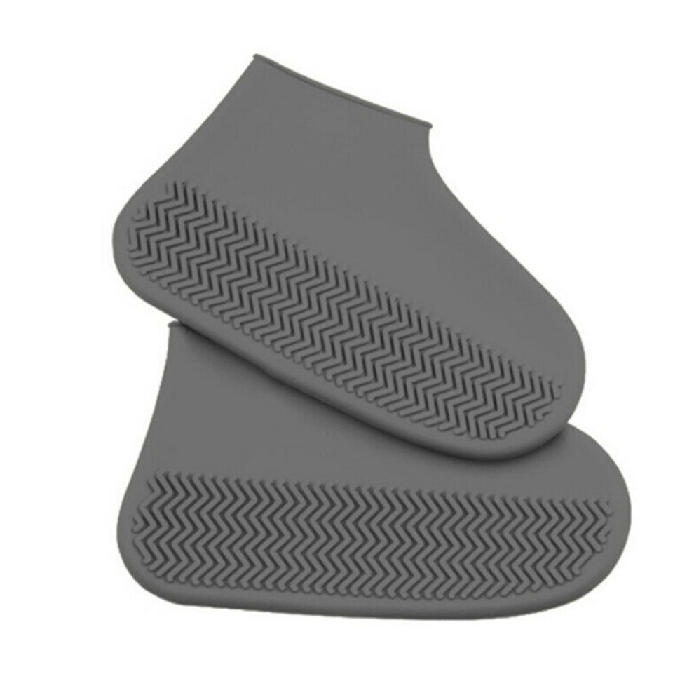 Stivali di gomma alla moda copriscarpe impermeabili in lattice riutilizzabili copriscarpe antiscivolo in Silicone copriscarpe accessori per scarpe Unisex: gray / S(26-34)