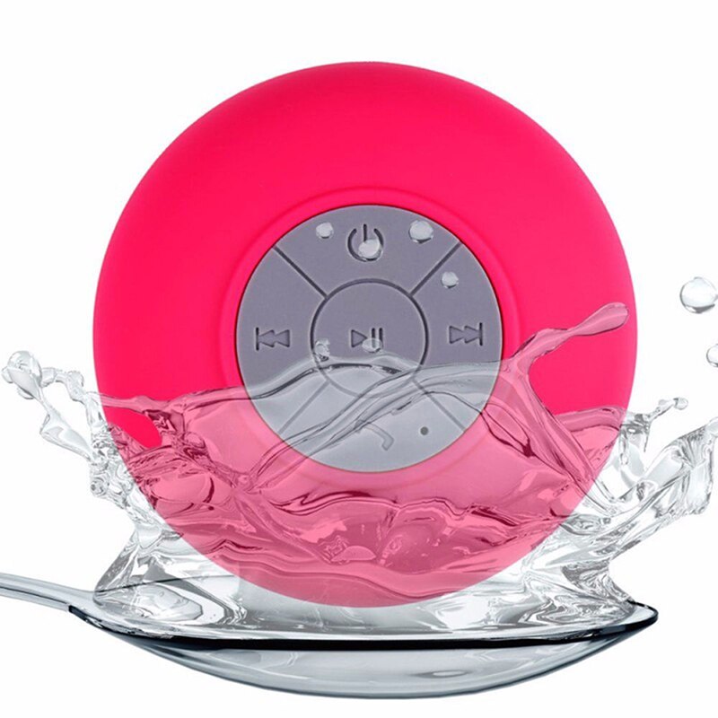 Vattentät bluetooth högtalare bärbar sucker trådlös mini stereo bas trådlös subwoofer handsfree badrum högtalare 1 st: Röd