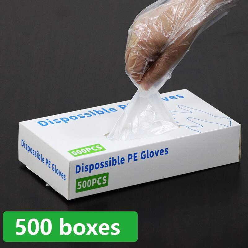 100/500 Stuks Wegwerp Vinyl Handschoenen Voedsel Wegwerp Gereedschap Handschoenen Bescherming Druk Lift Open De Deur: 500pcs