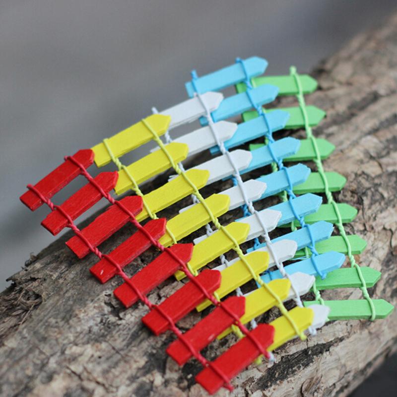 2PCS Garden Decoration Mini World Micro Landscape Ornaments DIY Simulation Flexible Flower Fence