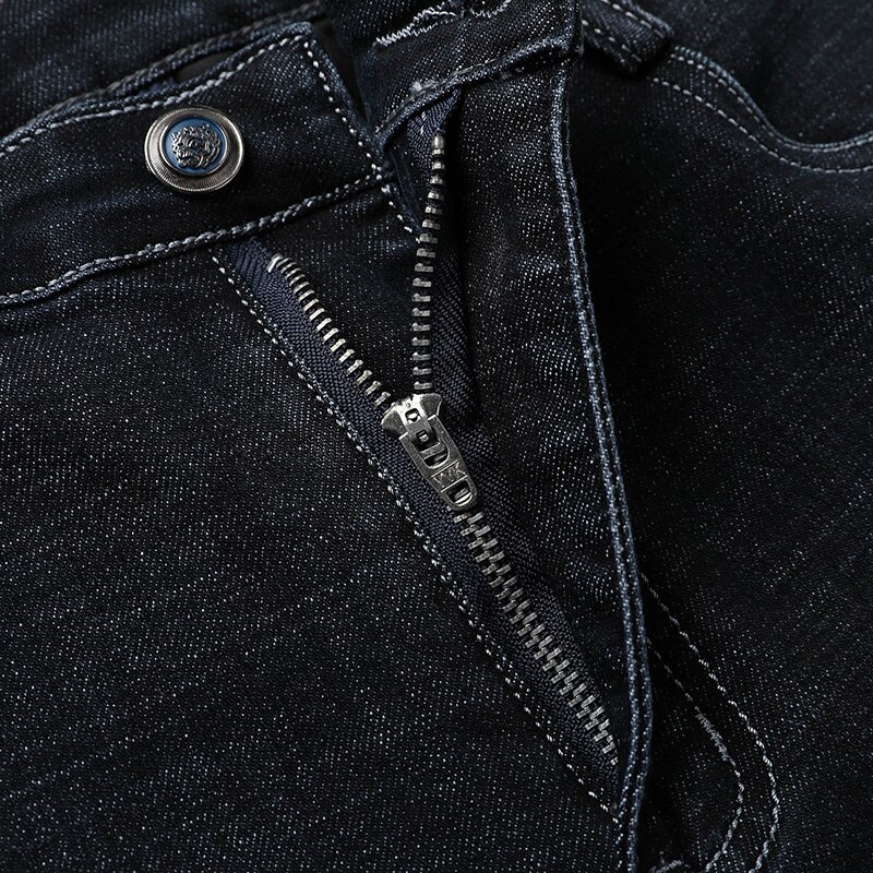 Herfst en winter heren business zwarte jeans slim fit denim stretch broek heren merk broeken