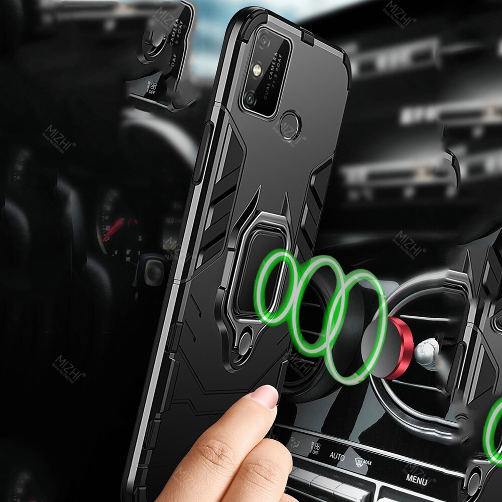 shockproof armor case Redmi 9C cases For xiaomi redmi 9c 9 c c9 xiomi redmi9c stand holder magnetic car ring phone cover coque