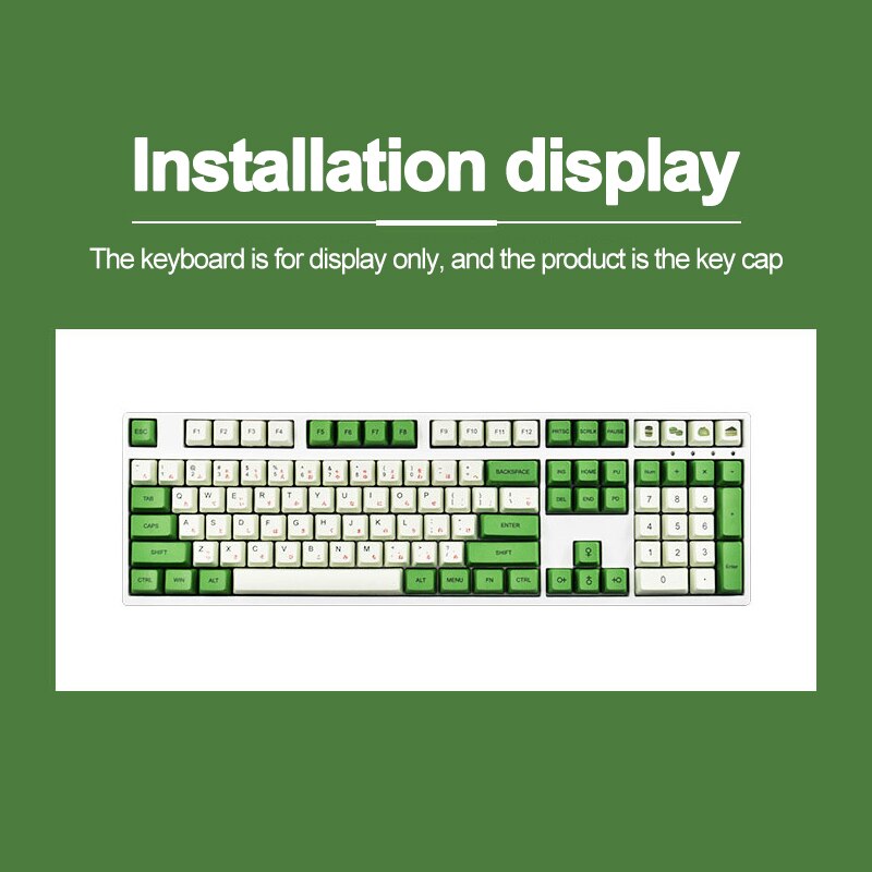 108 Key Mechanical Keyboard Keycaps Japanese Matcha Green Theme Dye Sublimation OEM Height PBT PC Game GK61 GK64 RK61 Anne Pro 2