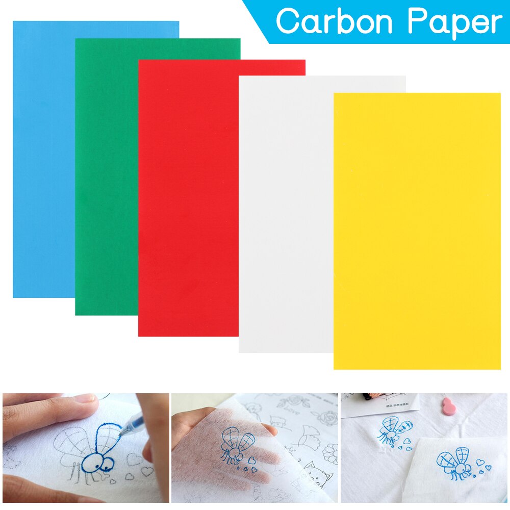 Paño de papel de carbono soluble en agua de colores, revestimientos orgánicos, papel A4 para trazar, accesorios de costura de transferencia de dibujo, 10 piezas