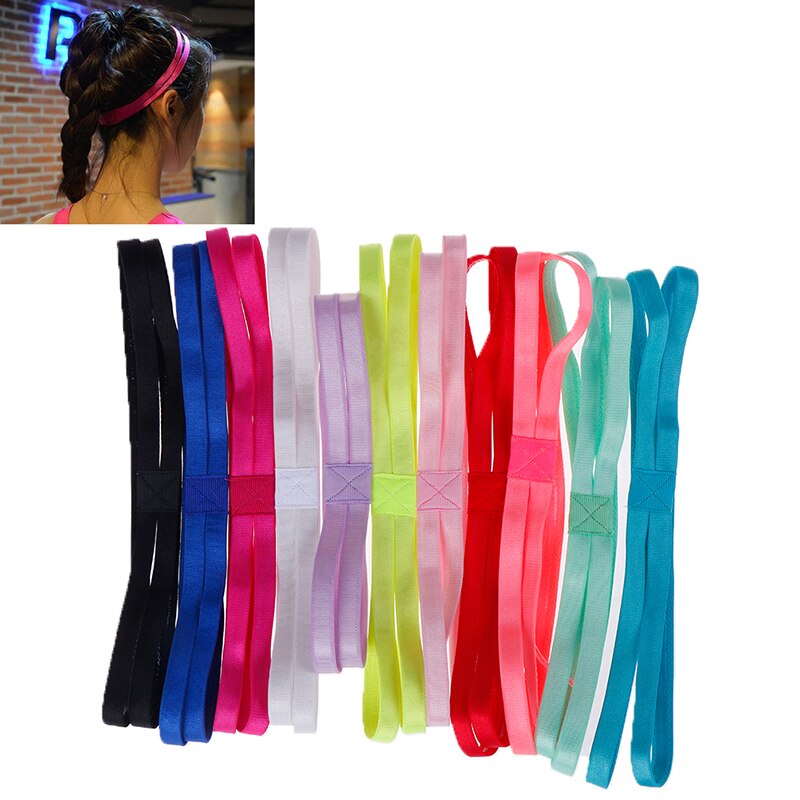 1 Paar 11 Kleuren Mannen Vrouwen Yoga Anti-Slip Haarband Hoofd Elastische Haarbanden Accessoires Dubbele Sport Elastische Hoofdband